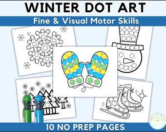 Winter Preschool Dot Marker Peuter Winter Break Winter Kleurplaat Pre K Werkbladen Kerst Dot Marker Winter Dot Art Afdrukbare sneeuwpop