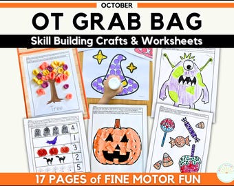Halloween Occupational Therapy Preschool Fine Motor Skills: Halloween Preschool Tracing, Pumpkin Dot Markers, & Counting Worksheets For Kids