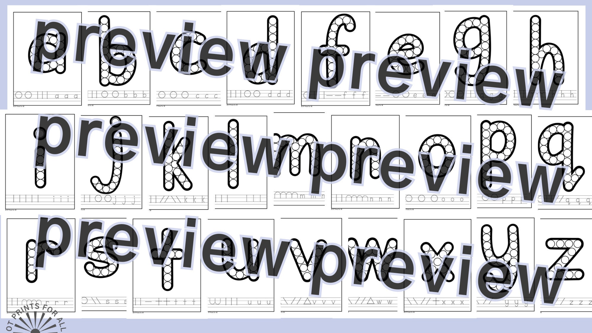 Alphabet Dot Art Preschool Worksheets for Kids ABC Tracing Worksheet