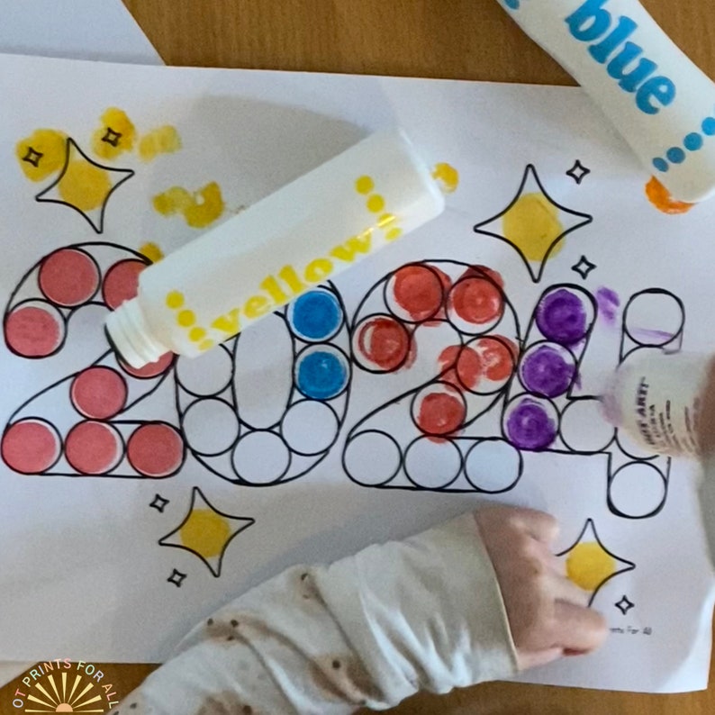 Kids New Years Activities 2025 Dot Marker Toddler New Years Eve Games