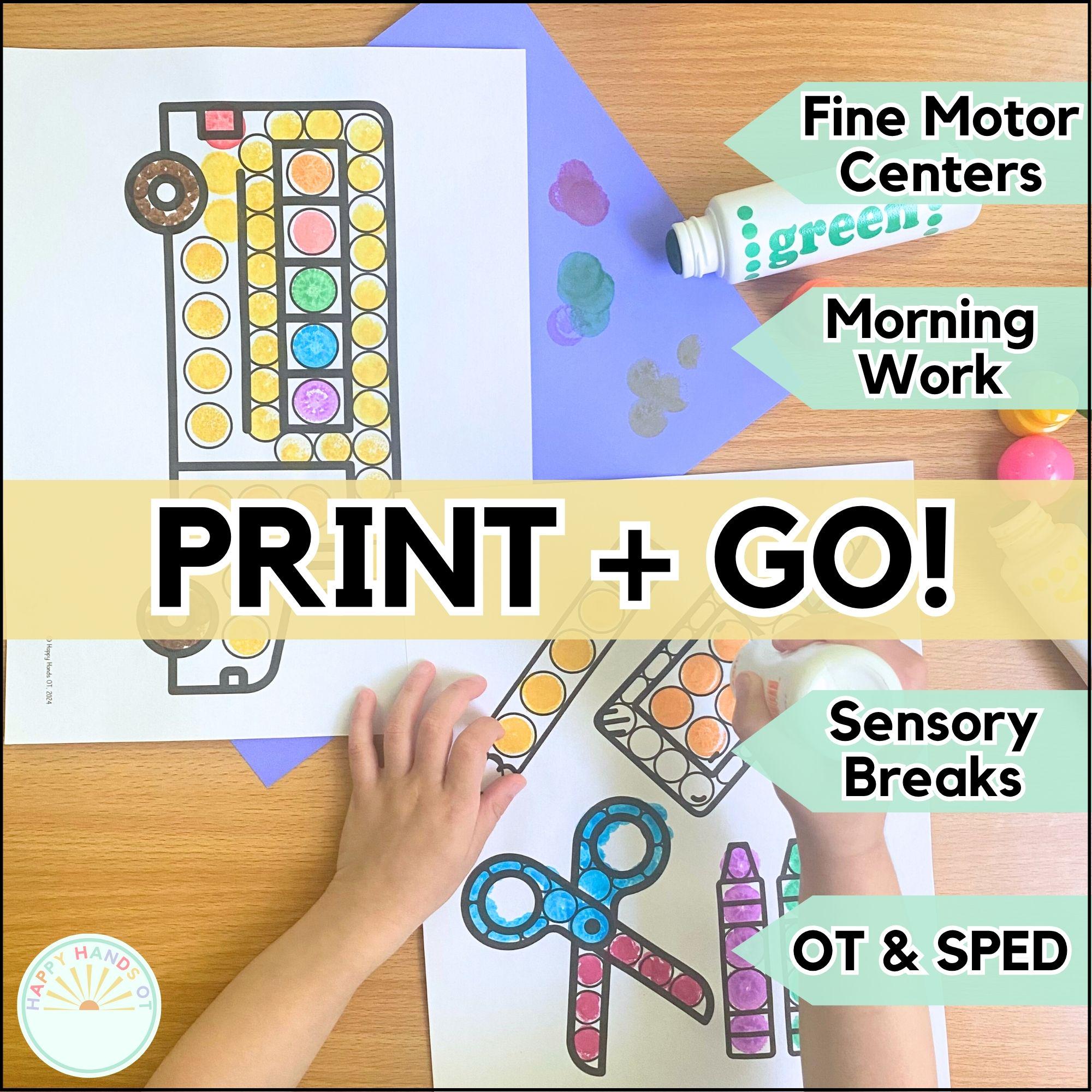 Back to School Coloring Fall Dot Marker First Day of School Coloring ...