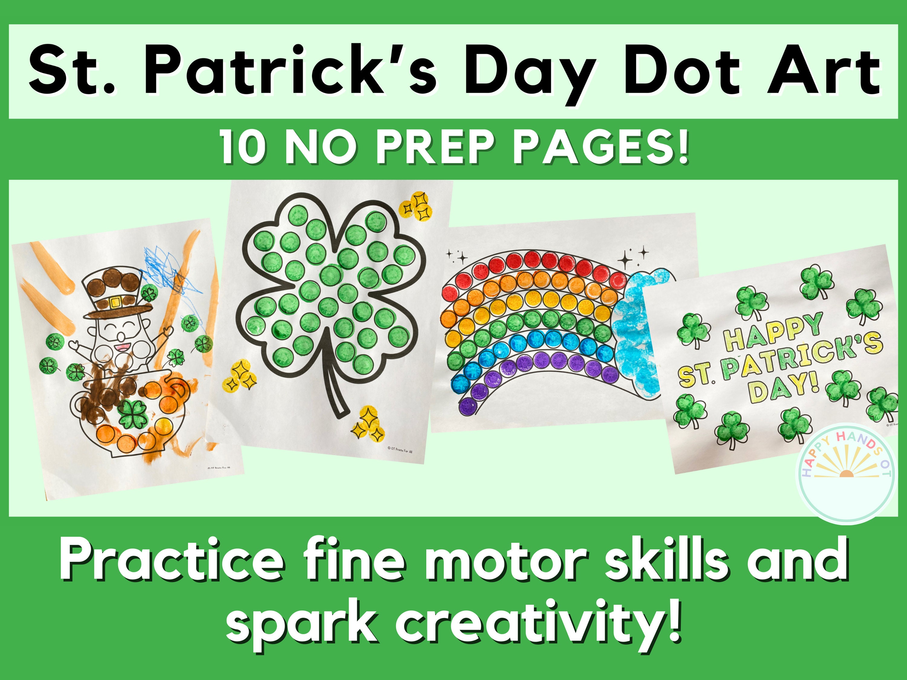 st patricks day dot art