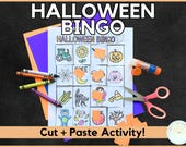 Classroom Halloween Kids Bingo Fine Motor Scissor Skill Make Your Own Halloween Bingo Cards Game Fall Bingo Preschool Halloween Activity