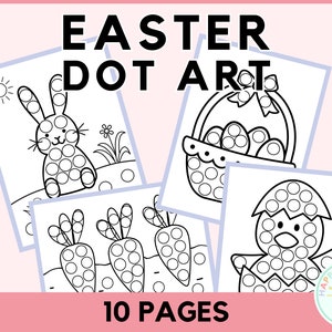 Easter Dot Art Preschool Worksheets For Kids Dot Marker Toddler Easter Preschool Centers March Activities PreK Easter Coloring Pages Dotter image 1