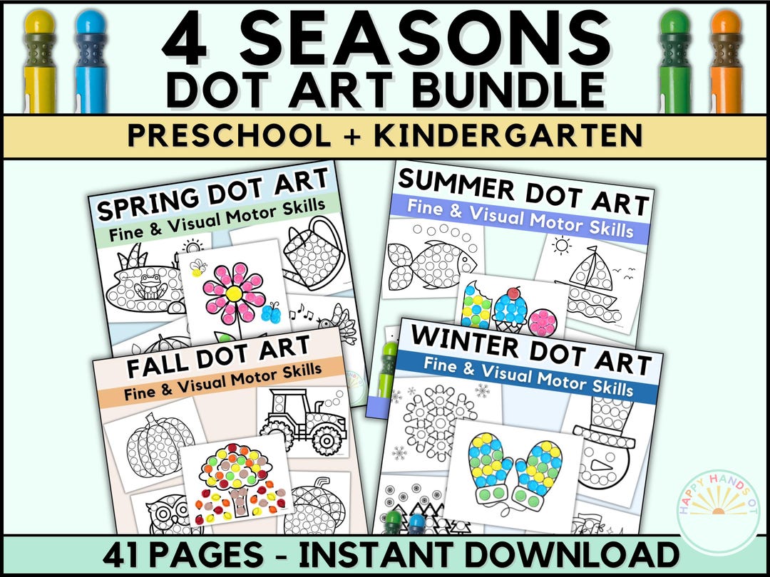 Seasons Dot Marker Activity: Spring Summer Fall Winter Coloring Pages ...