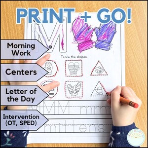 Hojas de trabajo de seguimiento de motricidad fina para preescolar de invierno Libro de actividades de invierno para preescolar Alfabeto de invierno Página para colorear de invierno Trazado de letras Formas imagen 3