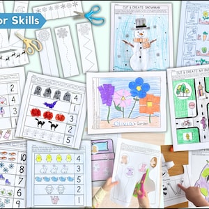 Fine Motor Skills BUNDLE Occupational Therapy Preschool Activities: OT Scissor Skills, Preschool Tracing, Dot Marker Printables Morning Work image 6