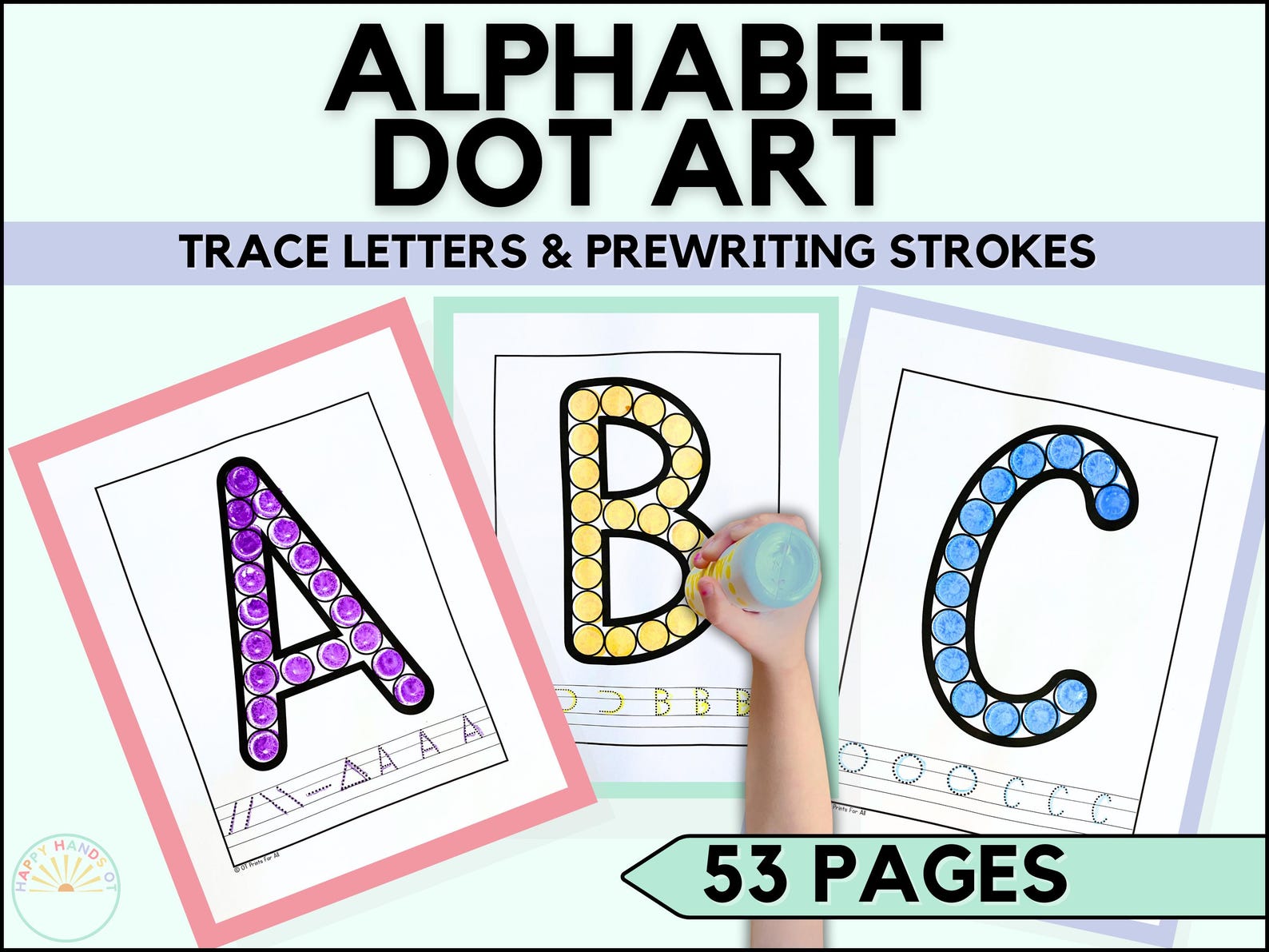 Alphabet Dot Art Preschool Worksheets for Kids ABC Tracing Worksheet