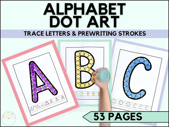 Alphabet Dot Art Preschool Worksheets For Kids ABC Tracing Worksheet Pre K Worksheets PreK Alphabet Activities Preschool Tracing Printable
