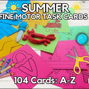 Summer Preschool Fine Motor Task Cards - Preschool Tracing Worksheets Simple Homeschool Preschool Centers Alphabet Activities ABC Tracing