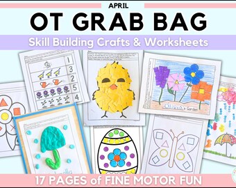 April Occupational Therapy Preschool Fine Motor Skills: Spring OT Scissor Skill, Preschool Tracing, Easter Homeschool Worksheets For Kids