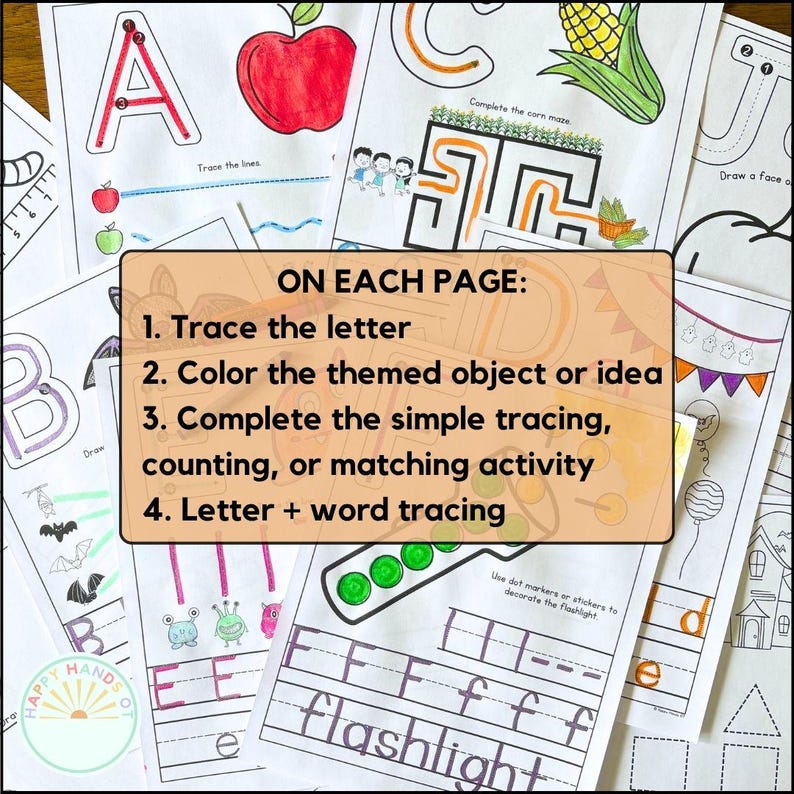 Fall ABC Tracing Worksheets Autumn Letter Tracing Pre K Worksheets ...