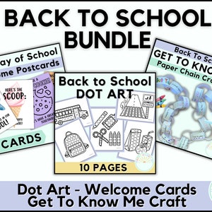PACOTE PARA IMPRIMIR - De volta às aulas, colorir, marcador de pontos, primeiro dia de aula, colorir, conheça você, tudo sobre mim, artesanato e cartão postal do professor