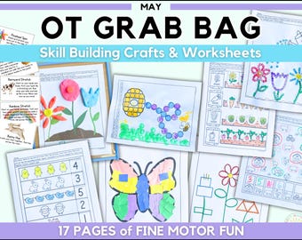 May Occupational Therapy Preschool Fine Motor Skills: Spring OT Scissor Skill, Preschool Tracing, Farm Animal Worksheets For Kids