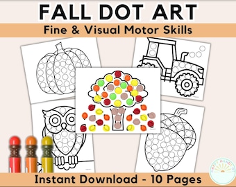 Fall Dot Marker PreK Worksheets Simple Homeschool Morning Worksheets For Kids Fall Coloring Pages Preschool Fine Motor Occupational Therapy
