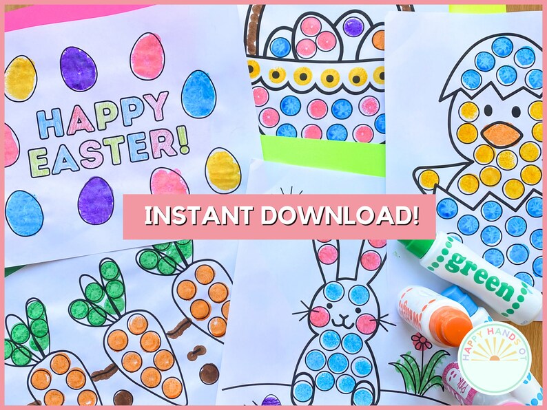 Easter Dot Art Preschool Worksheets For Kids Dot Marker Toddler Easter Preschool Centers March Activities PreK Easter Coloring Pages Dotter image 2