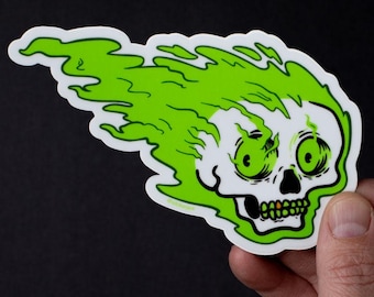 Skull Spirit Vinyl Sticker - Gothic Die-Cut Decal