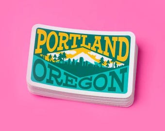 Portland Oregon Skyline Sticker - Waterproof City  Decal