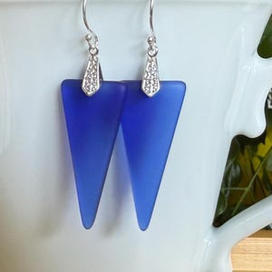 Blue Sea Glass Earrings