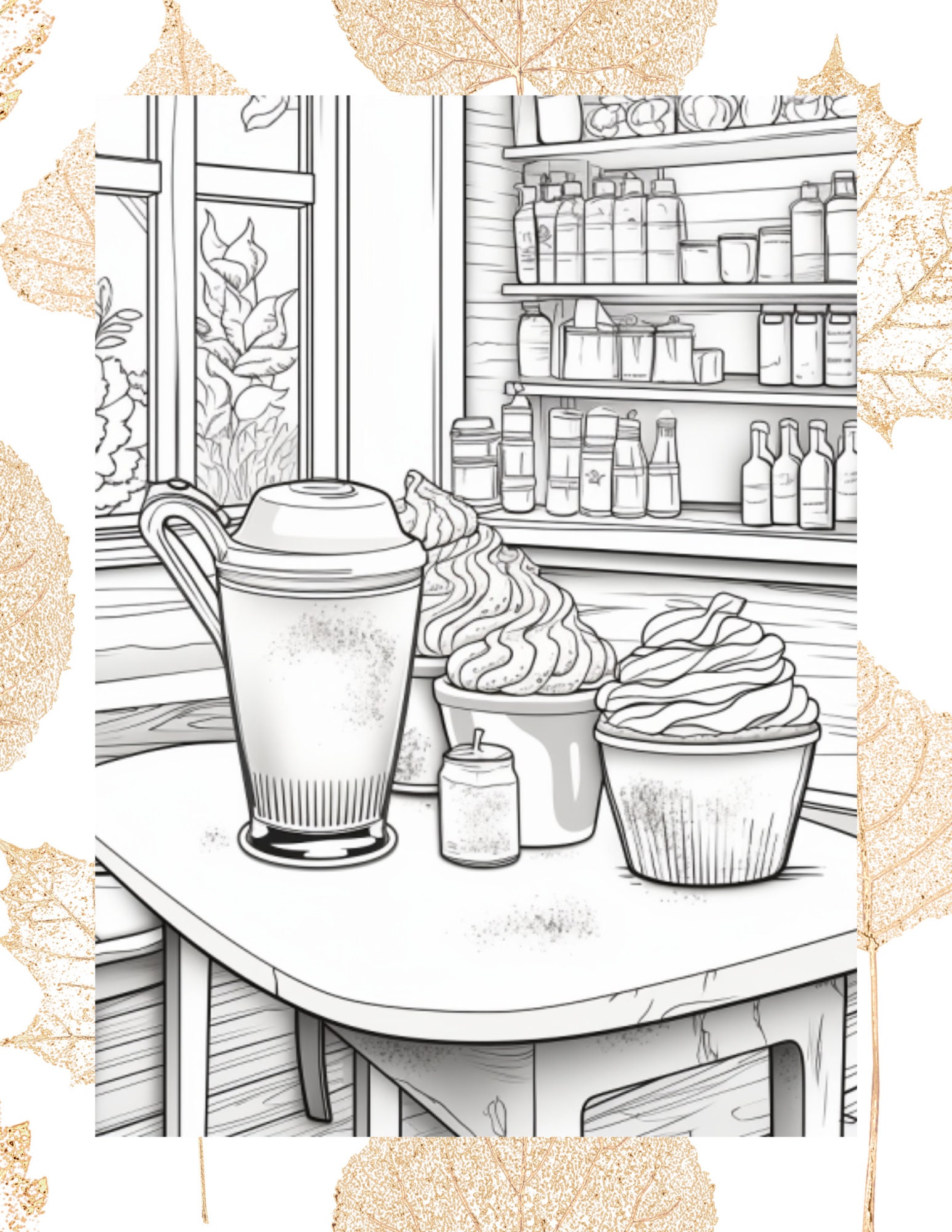 Adult Pumpkin Spice Latte Coloring Pages Pdf File for - Etsy