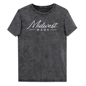 Midwest Made Women&#39;s Denim T-Shirt - Women&#39;s Birthday Gift, Midwest Pride, Midwest Shirt, Midwest