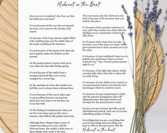Midwest is the Best Digital Print - Ode to the Midwest, Midwest, Midwest Living, Birthday Letter, 8.5x11