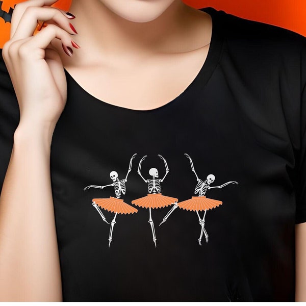 Dancing Skeletons Png, Halloween Png, Ballet Skeleton Png, Ballerina Skeleton Png, Spooky Season Png, Skeleton Dancers Png, Png Files