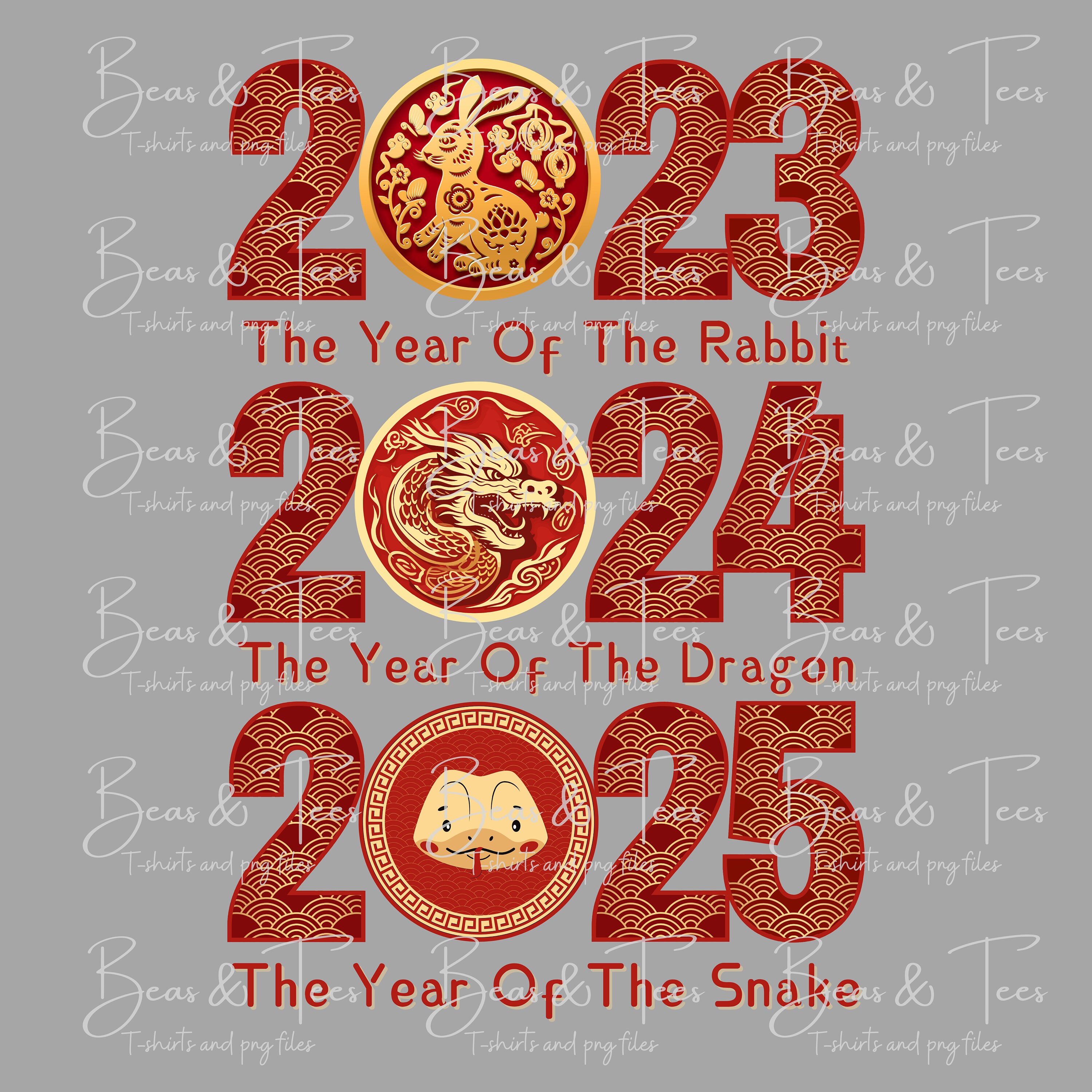 Lunar New Year Png, 2025 Year of the Dragon, Png File for Sublimation