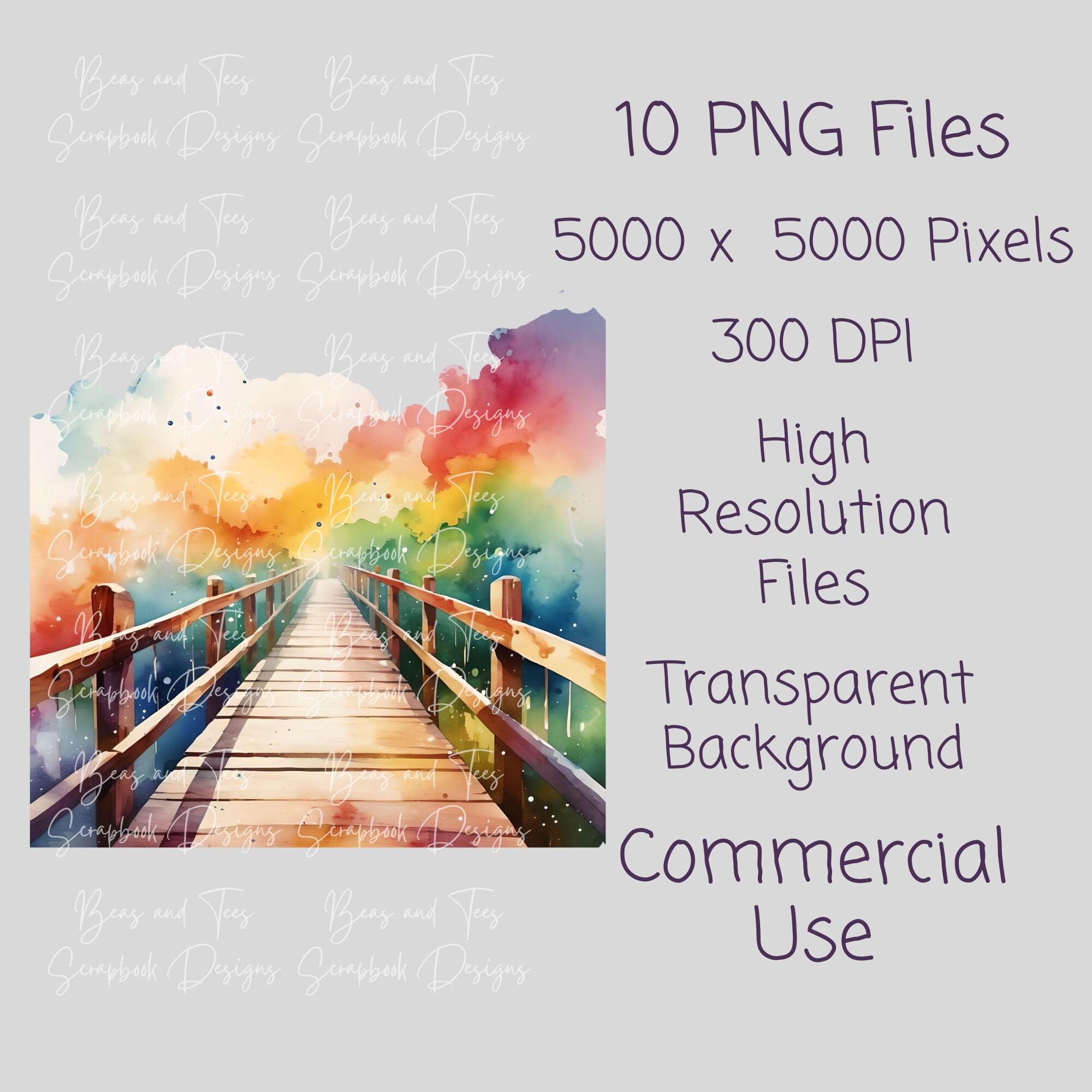 Rainbow Bridge Watercolor Clipart Pet Loss Memorial Add Your Own Photo ...