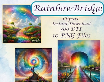 Rainbow Bridge Clipart Pet Loss Memorial Aquarelkunst Voeg je eigen foto toe ter nagedachtenis aan de hond Heaven achtergrond Cat Heaven Animal Sympathy Card