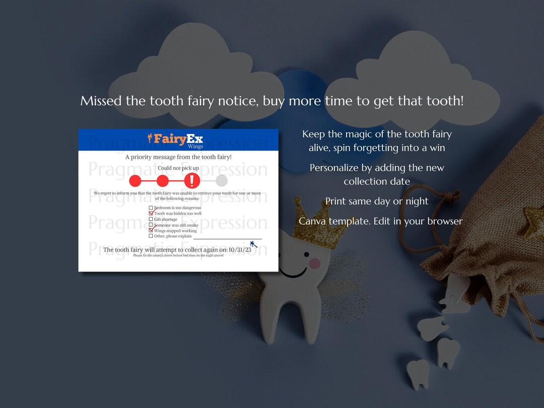 Tooth Fairy Letter, Tooth Fairy Note, Tooth Fairy Printable, Tooth ...