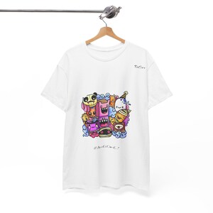 Camiseta de dibujos animados, divertida camiseta gráfica, regalo para amantes del arte, ropa informal para el día a día, top artístico único, divertida camiseta para cualquier ocasión.
