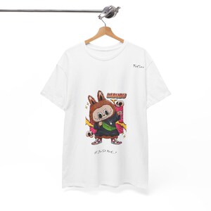 Camiseta de dibujos animados caprichosos: camiseta unisex de algodón grueso, divertida camiseta gráfica, regalo ideal para niños, ropa informal, atuendo para festivales, camiseta única.