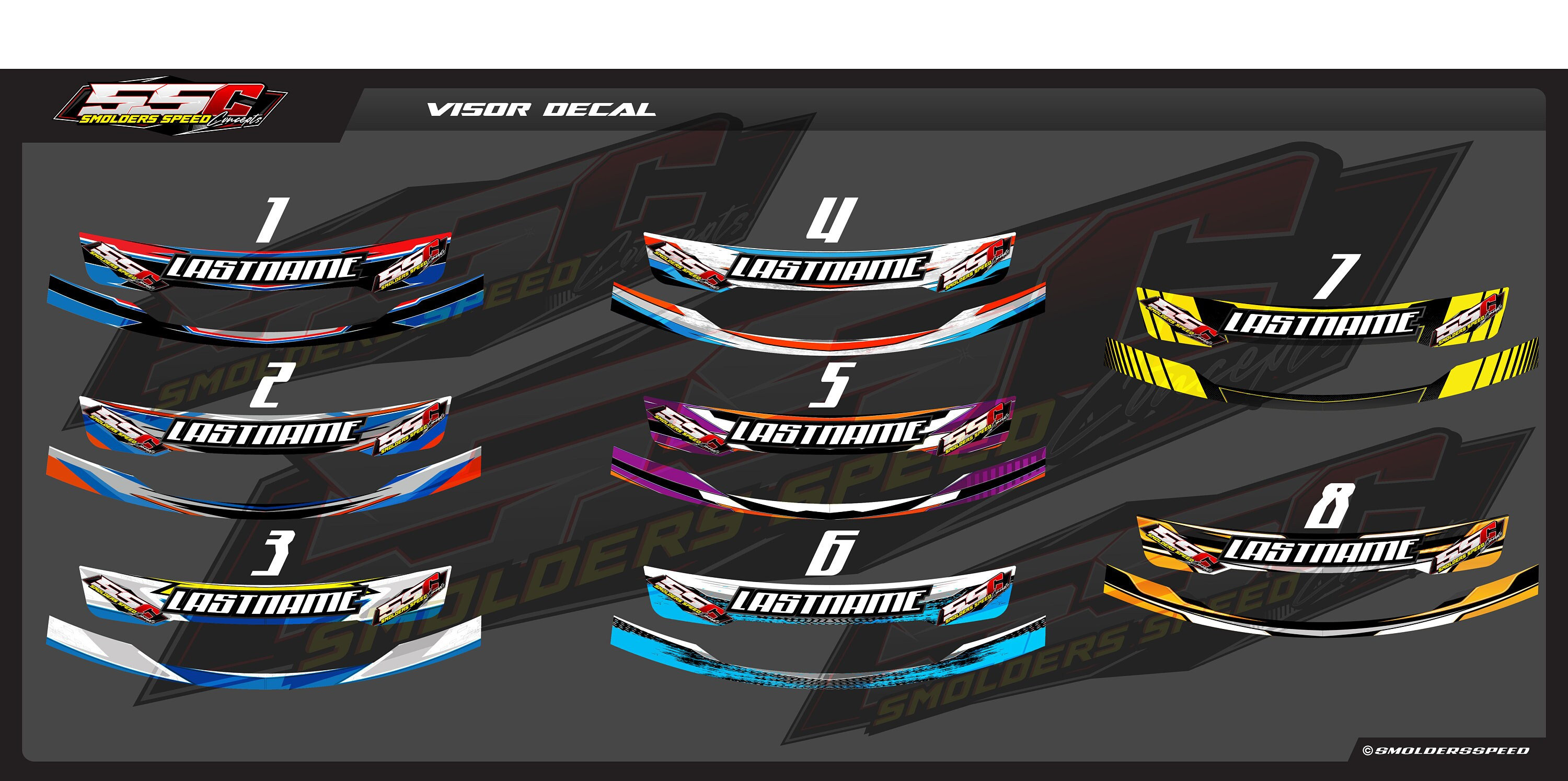 Helmet Visor Stickers