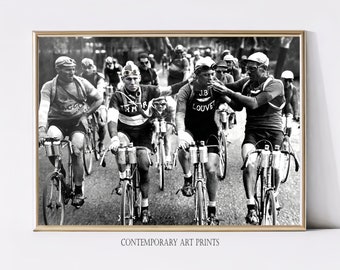 Tour de France Cycling Poster, Black and White, Vintage Photography, Tour de France Print, teen boy wall art, man cave decor, Retro Wall Art