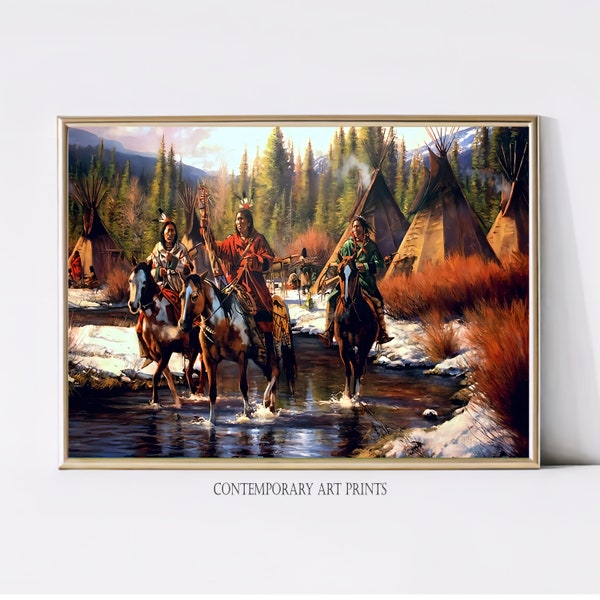 American Indian Art Native American Riding Horse Art Poster/Printed Picture Wall Art Decoration