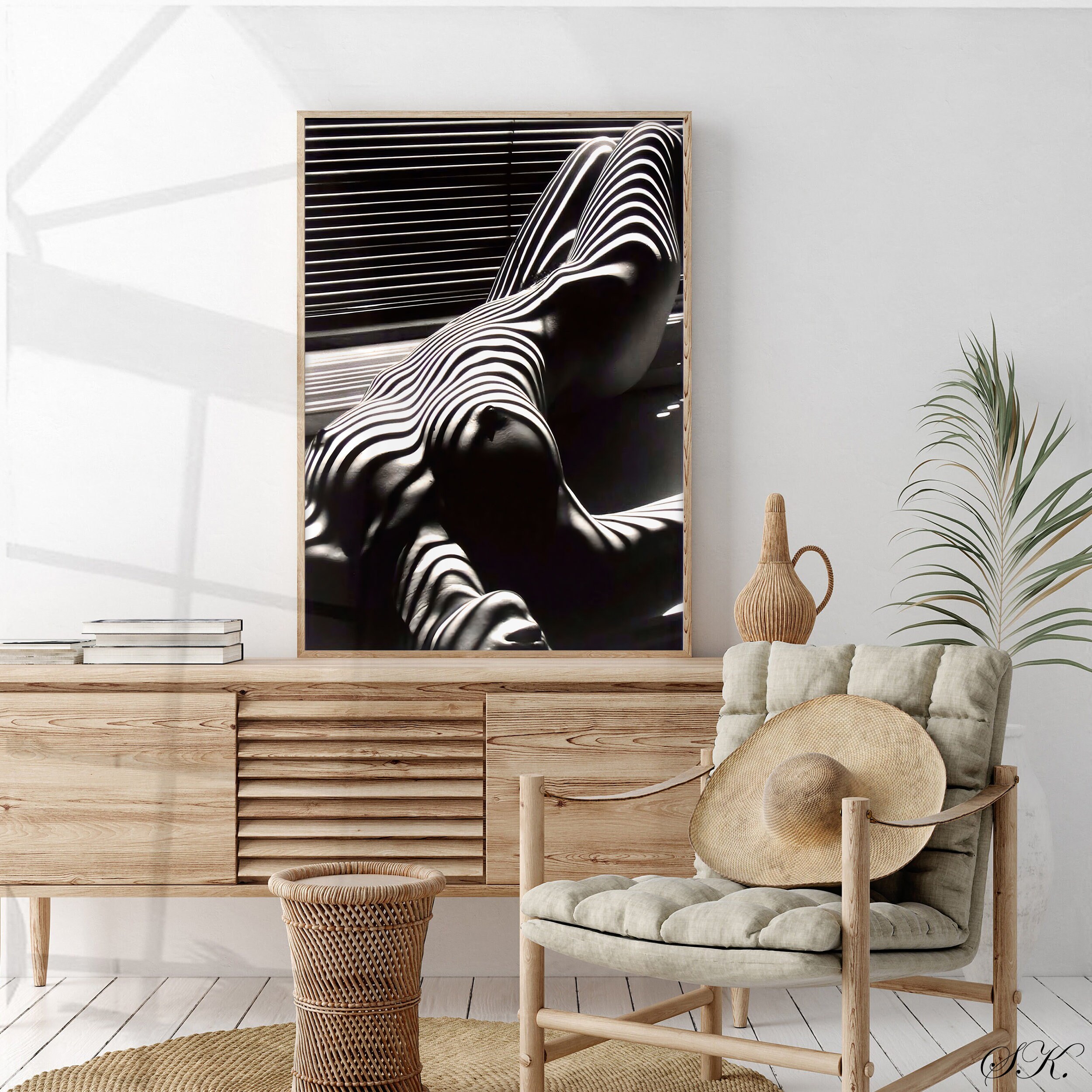 Classic Shadows, Vintage Photo, 1950s, Full Nude, Film Noir, Sexy, Nude