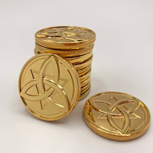 Genshin Impact Mora Coin - 24k Gold Plated and Weighted - Perfect Cosplay Prop or Fidget Toy