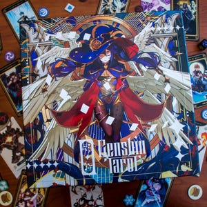 Jeu de société Genshin Impact sur le thème des cartes de tarot - Genshin Tarot - Un jeu de fans unique en coopération pour 1 à 4 joueurs avec des oeuvres d'art originales