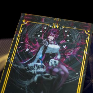 Kafka Acrylic Block with Gold Foil inlay - Honkai Star Rail Gift and Collectible Original Fan Art