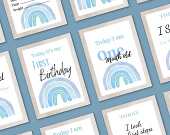 Blue rainbow milestone cards