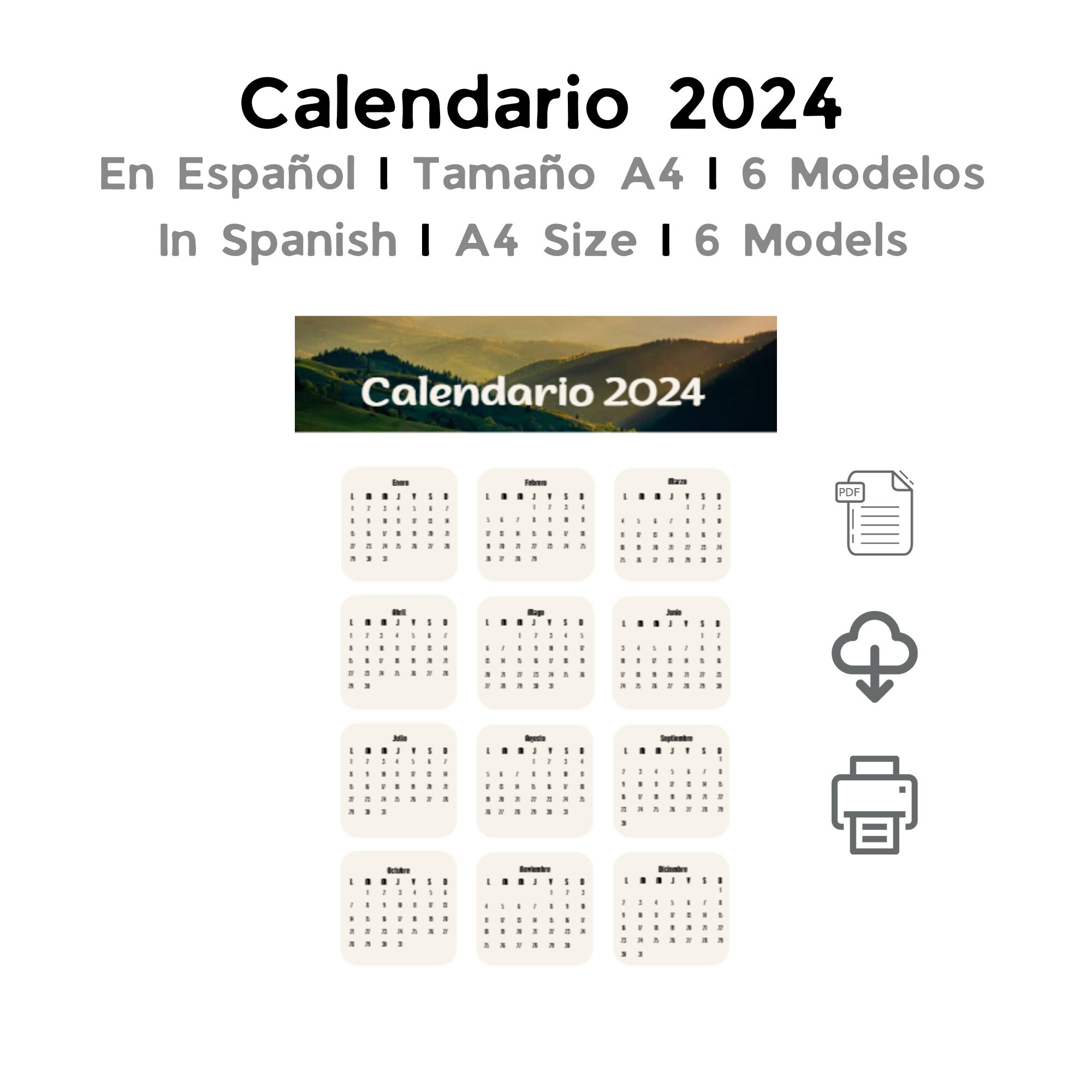 Spanischer Kalender 2024 - Etsy.de