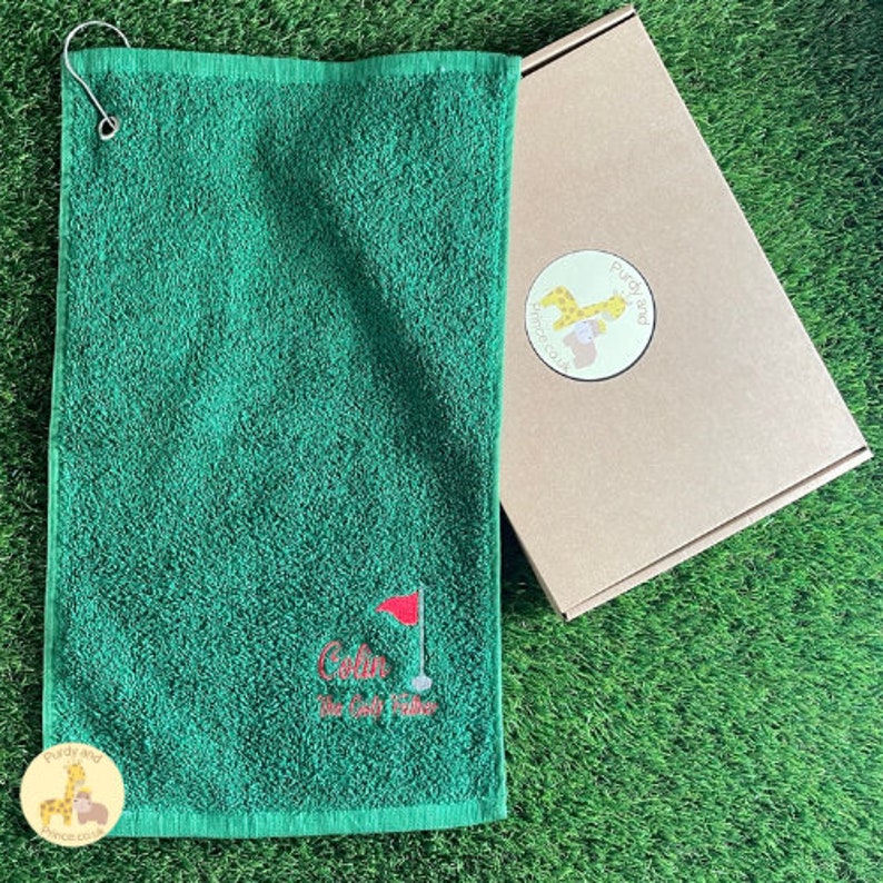 Personalised Golf Towel, Luxurious 550 GSM Ringspun Cotton, Embroidered Golfing Accessory, Perfect Golf Gift for Golf Lovers Golf Father