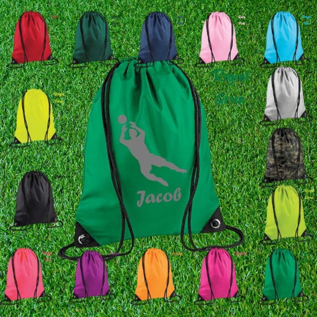 Personalised Gymsac Male Goalkeeper, Waterresistant PE Kit Bag, Ideal