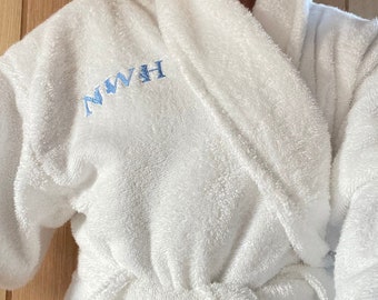 Cotton Dressing Gown, Personalised Unisex Robe with Embroidered Initials, Perfect for Spa & Lounging, Ideal Anniversary or Gift #