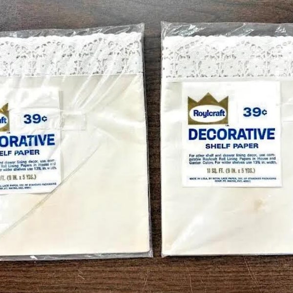 Vintage 1950-60s Roylcraft decorative lace edge shelf paper,2 unopened packages