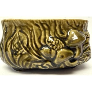Vintage mushroom woodland green planter unmarked possibly McCoy 6&quot;x4.5&quot;x3