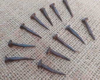 Genuine Antique Handmade Wrought Iron 1" Lath Nails/ Tacks