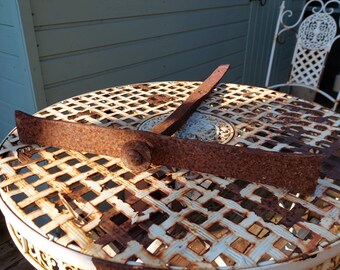 Antique Wrought Iron Blacksmith Made Folk Art WallTie/ Wall Anchor/Tie Plate