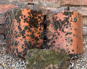 Antique Vintage Mossy Ridge Tiles & Brick/ Garden Feature/ Wildlife Habitat